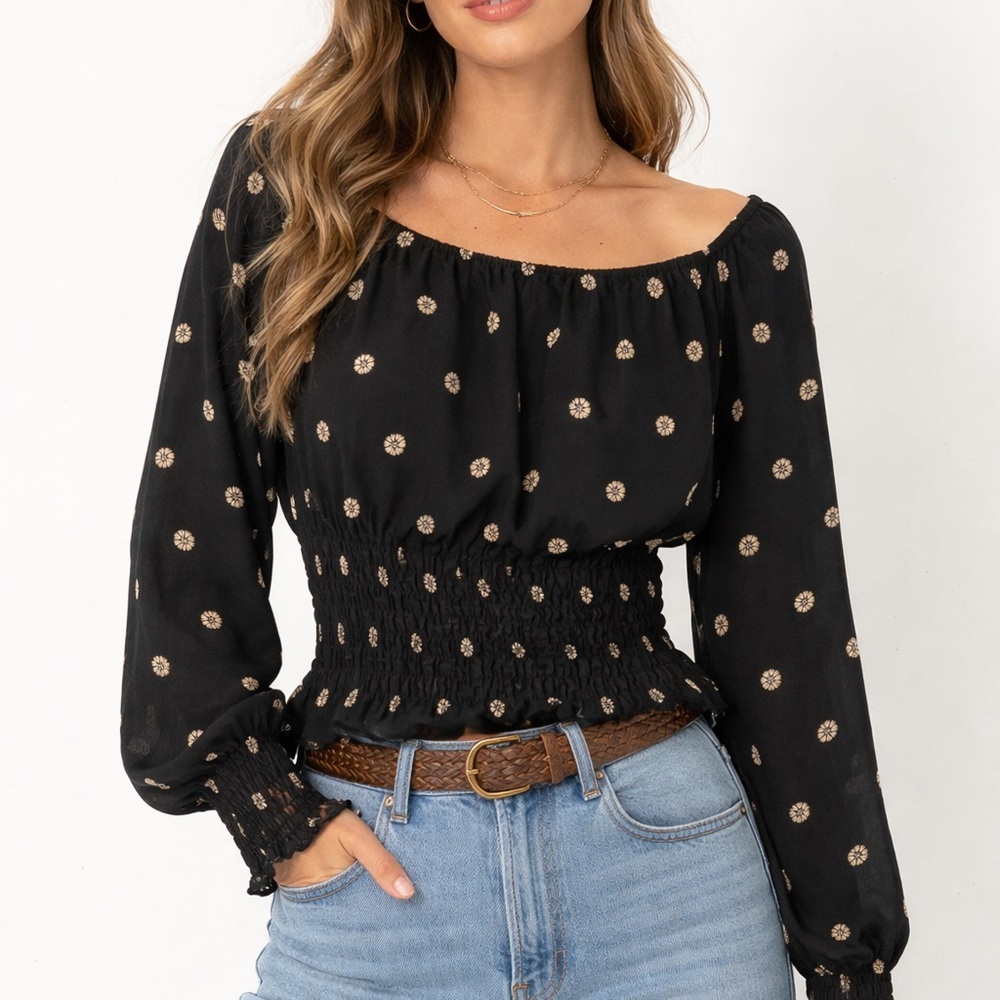 Madewell Black Floral Blouse